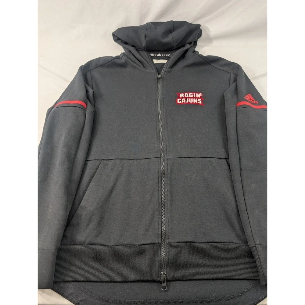 Louisiana Ragin' Cajuns Hoodie Zip Black NCAA Basketball Adidas Sweatshirt Med